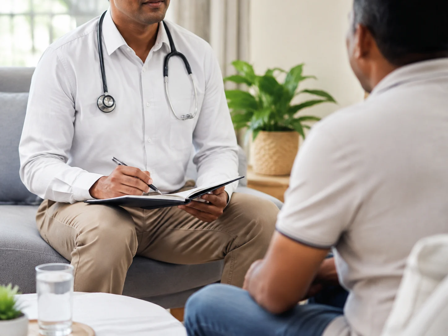 A doctor providing a medical consultation